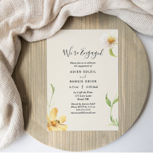 Elegant Daisy We're Engaged Invitation