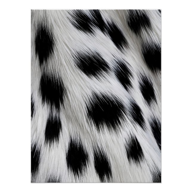 Elegant Dalmatian Faux Fur Pattern Poster (Front)