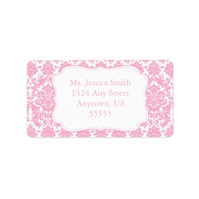Elegant Damask Address Label (Front)