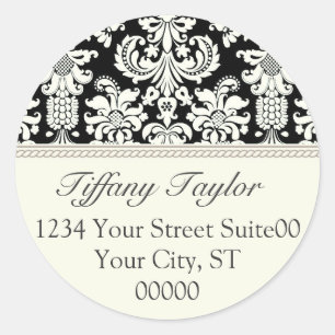 Elegant Damask Address Sticker
