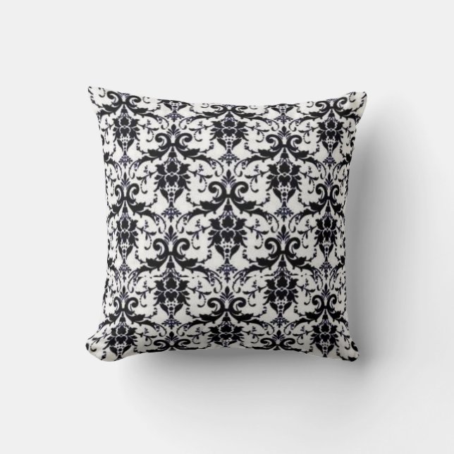 Elegant Damask American MoJo Pillow (Front)