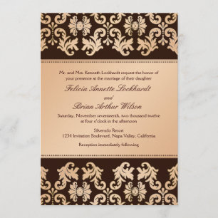Elegant Damask Autumn Reverie Wedding Invitation