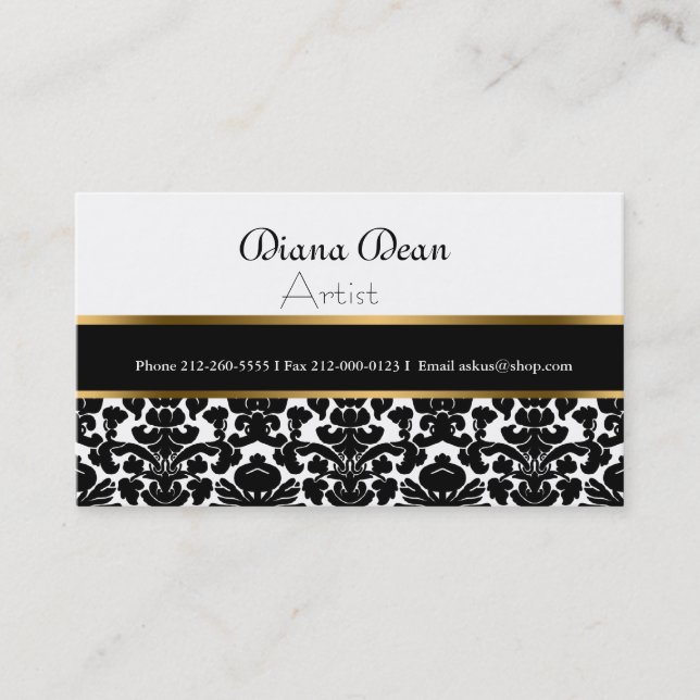 ELEGANT DAMASK BUSINESS CARD (Front)