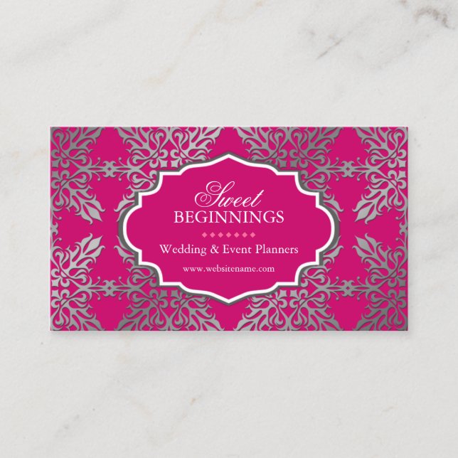 Elegant Damask Business Cards (Front)