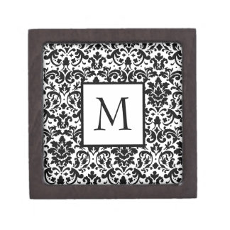 Elegant damask calligraphy design gift box
