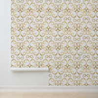   Elegant Damask Classy Chic Luxury White and Gold
