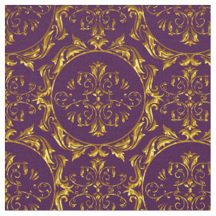 Elegant Damask Fabric Purple