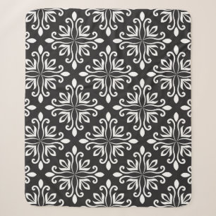Elegant Damask: Floral Art Deco Sherpa Blanket