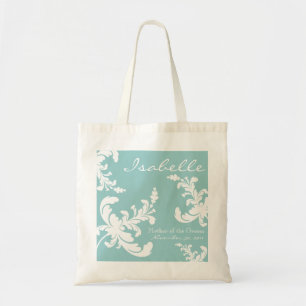 Elegant Damask Floral Bridal Party Tote Bag
