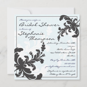 Elegant Damask Floral Bridal Shower Invitation