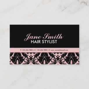 Elegant Damask Floral Modern Professional Stylish Business Card