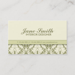Elegant Damask Floral Modern Professional Stylish Business Card