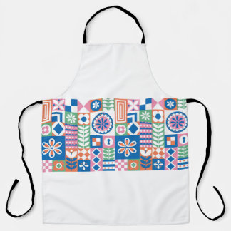 Elegant Damask Floral vintage Seamless Pattern. De Apron