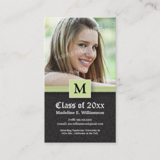 Elegant Damask Graduation Status Card (mint)
