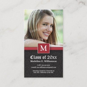 Elegant Damask Graduation Status Card (red)