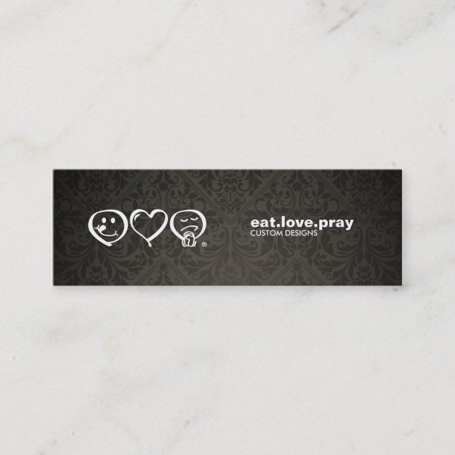 Elegant Damask Graphic Designer Business Card (Front)