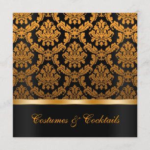 Elegant Damask Halloween Party Invite