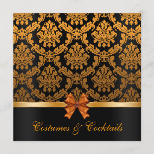 Elegant Damask Halloween Party Invite