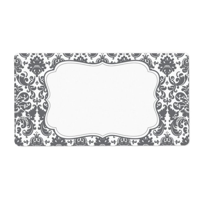 Elegant Damask Label (Front)