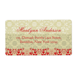 Elegant Damask Lace Floral Vintage Wedding Address