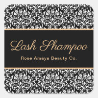 Elegant Damask Lash Spa Beauty Product Label