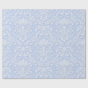 Elegant Damask light blue Wrapping Paper