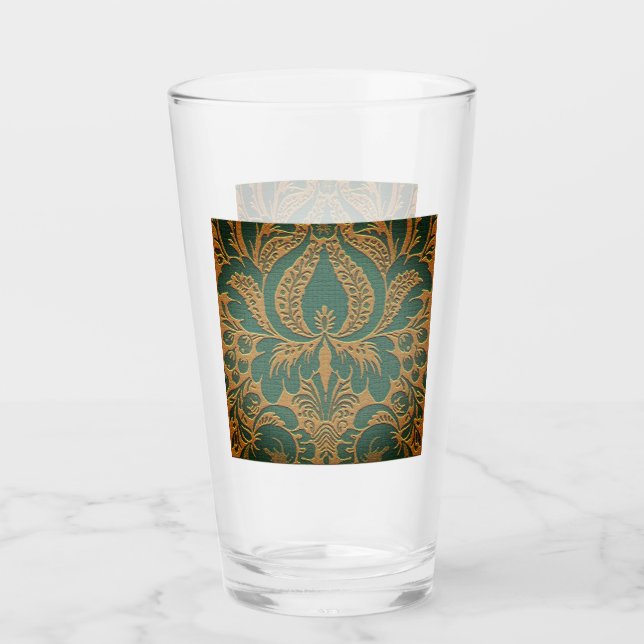 Elegant Damask Mother's Day Glass (Front)