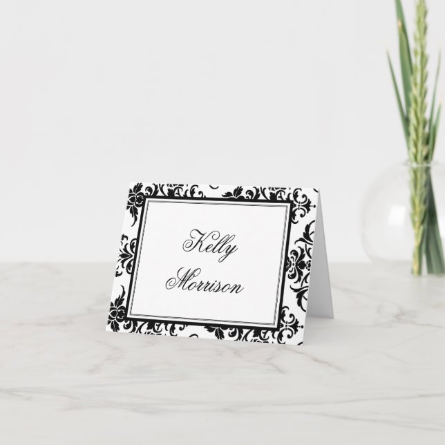Elegant Damask Note cards (Front)