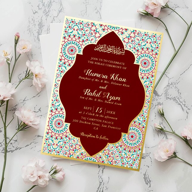 Elegant Damask Ornate Mihrab Muslim Wedding (Creator Uploaded)