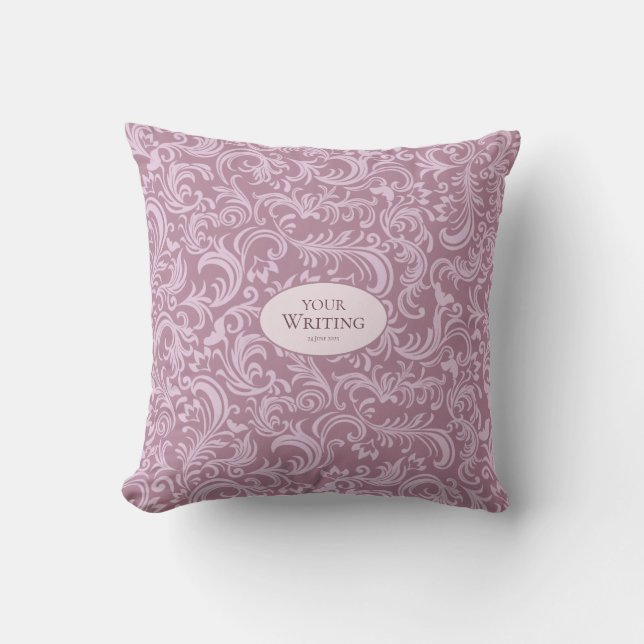 Elegant Damask Pattern Custom Wedding Cushion (Front)