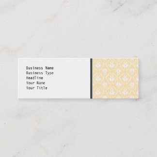 Elegant damask pattern. Light gold colour. Mini Business Card