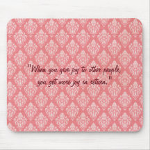 Elegant Damask Pink Pattern Mouse Pad