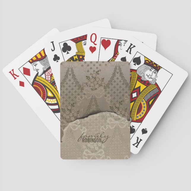 Elegant Damask Playing Cards (Back)