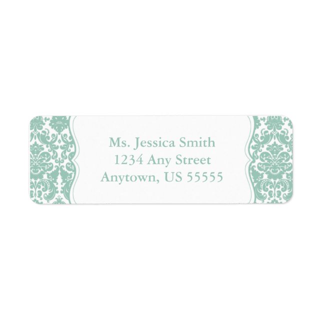Elegant Damask Return Address Label (Front)