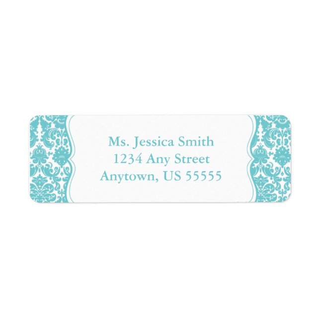 Elegant Damask Return Address Label (Front)