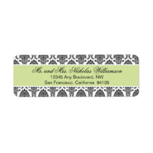 Elegant Damask Return Address Label (sage)