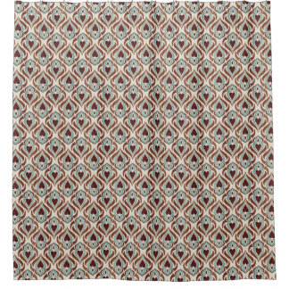 Elegant damask style - teal & brown colour shower curtain