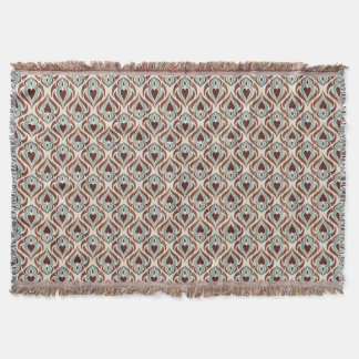 Elegant damask style - teal & brown colour throw blanket