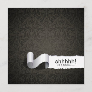 Elegant Damask Surprise Birthday Invitation