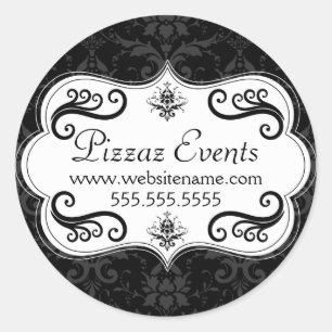 Elegant Damask Swirls Classic Round Sticker