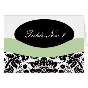 Elegant damask  table seating card