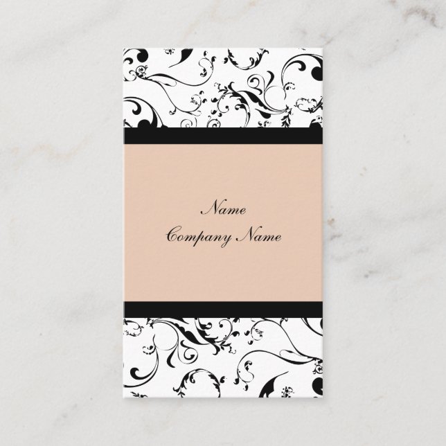 Elegant damask vines business card (Front)