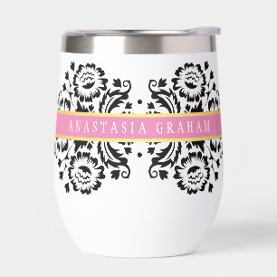 ELEGANT DAMASK vintage pattern gold black pink