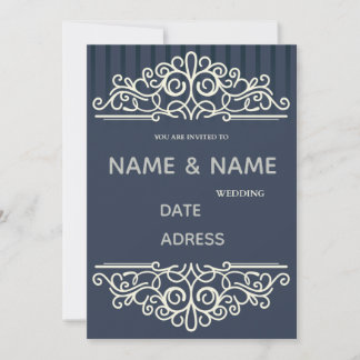 elegant damask wedding invitation