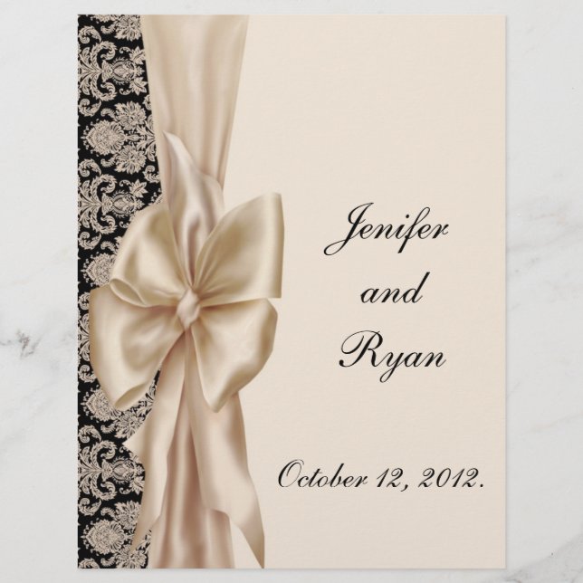 elegant damask wedding menu (Front)