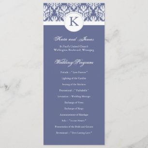 Elegant Damask Wedding Program Programme