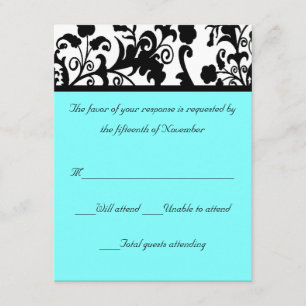 Elegant Damask Wedding Response Card