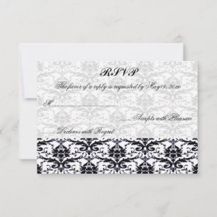 Elegant Damask Wedding RSVP Card