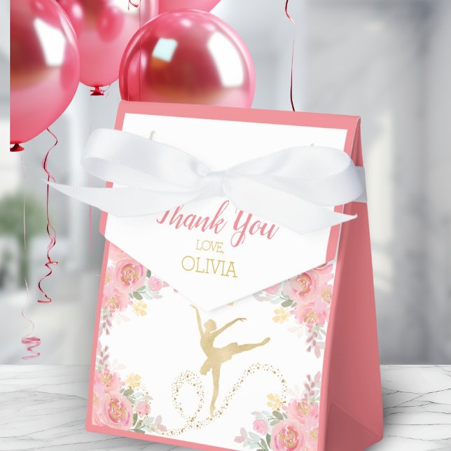 Elegant Dancer | Pink Ballet Custom Thank You Favour Box (Elegant Dancer | Pink Ballet Custom Thank You Favor Boxes)