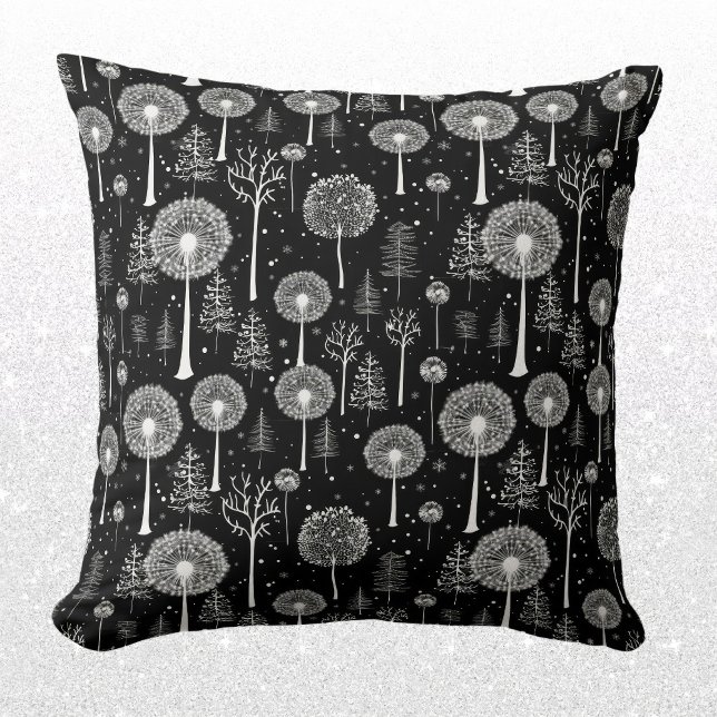 Elegant Dandelion and Christmas Tree Cushion (Creator Uploaded)